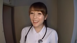 Busty wild nurse in bra is specialized in tit job on pov