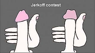 Two straight boys doing a jerkoff contest ANIMATED