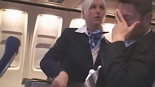 Hot Handjob from sexy Stewardess
