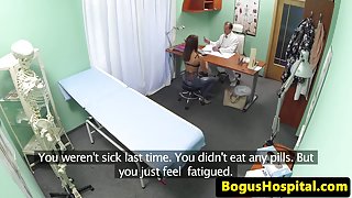 Orally pleasured patient pussyfucked by doc