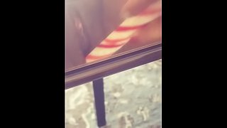 Making My Hot Wet Pussy Cum with a Candy Cane