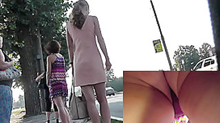 Great XXX upskirt action realized on the bus stop