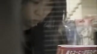Asian sharking video showing a sexy slender hottie