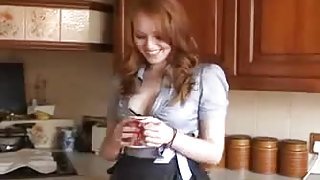 Sexy Redhead In The Kitchen