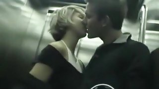 Hot amateur cock sucking in elevator