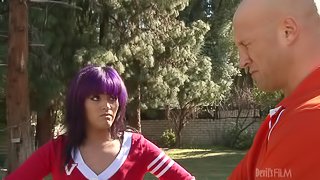 Purple-haired tranny Dahlia Diamond gets her ass fucked deep